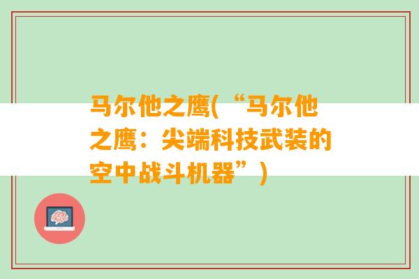 马尔他之鹰(“马尔他之鹰：尖端科技武装的空中战斗机器”)